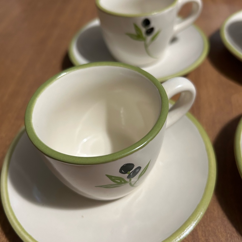 MSRF Inc. Ceramic Espresso Cup and Saucer Set 8 Piece - Picture 3 of 10